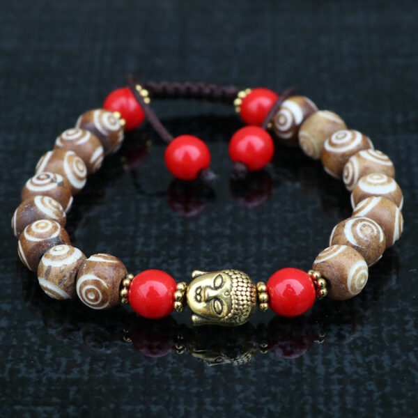 Carved Yak Bone Wrist Mala
