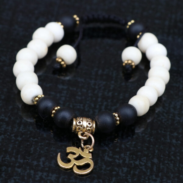 Hindu Om Yak Bone Wrist Mala