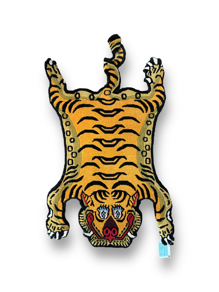 Orange-brown Tibetan Tiger Rug ( 1.5 x 2.4 ft )