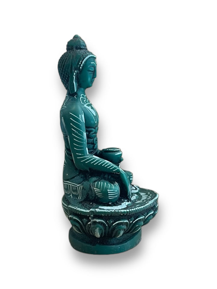 Green resin 4.5 inches Buddha Statue