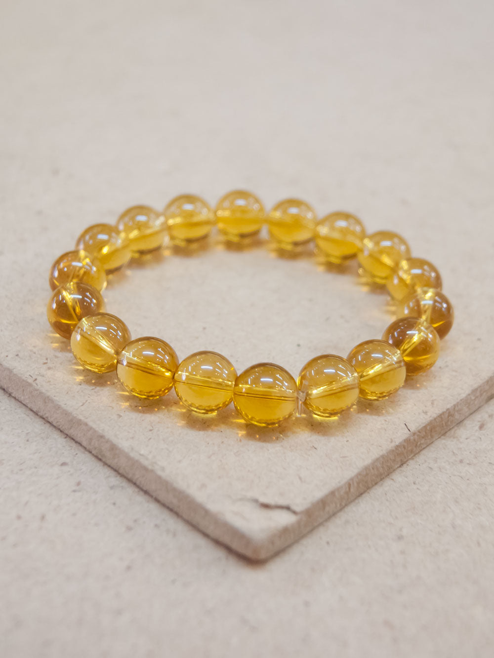Dark Yellow Citrine Bead Bracelet