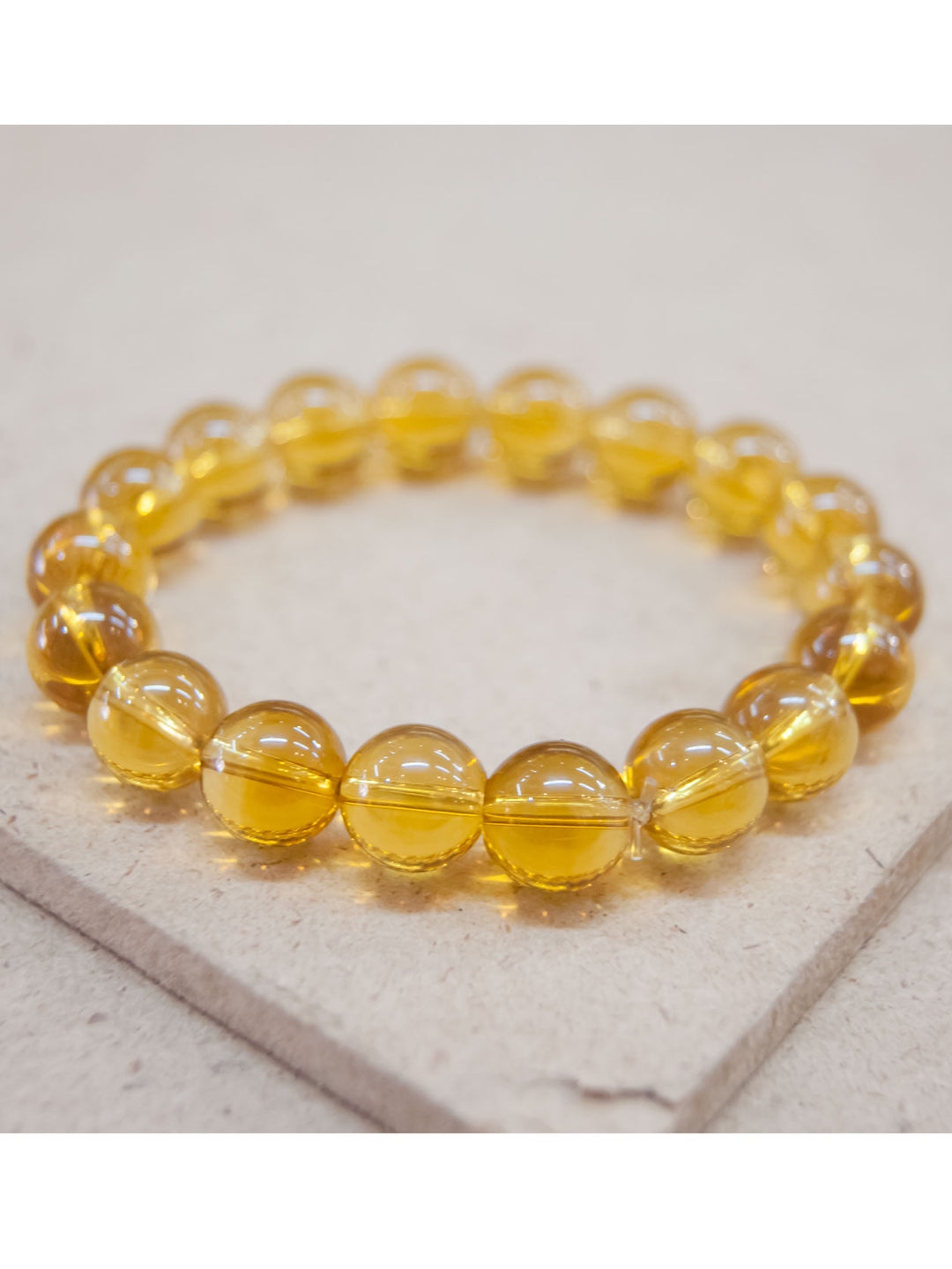 Dark Yellow Citrine Bead Bracelet