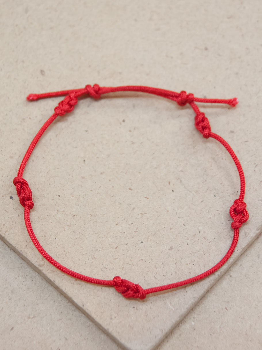 Tibetan Peace Red string Adjustable bracelet