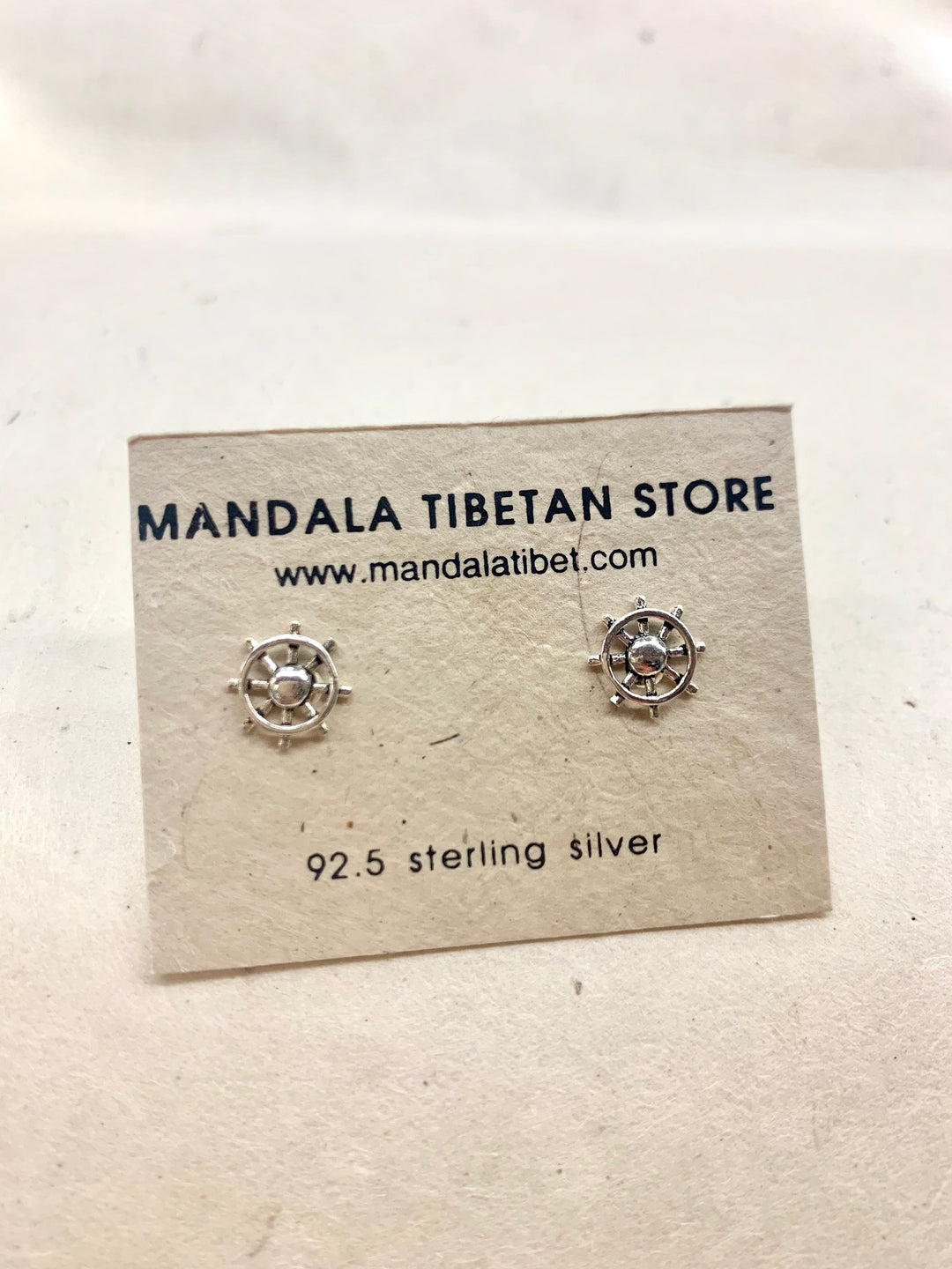 Dharma Wheel Sterling Silver Stud