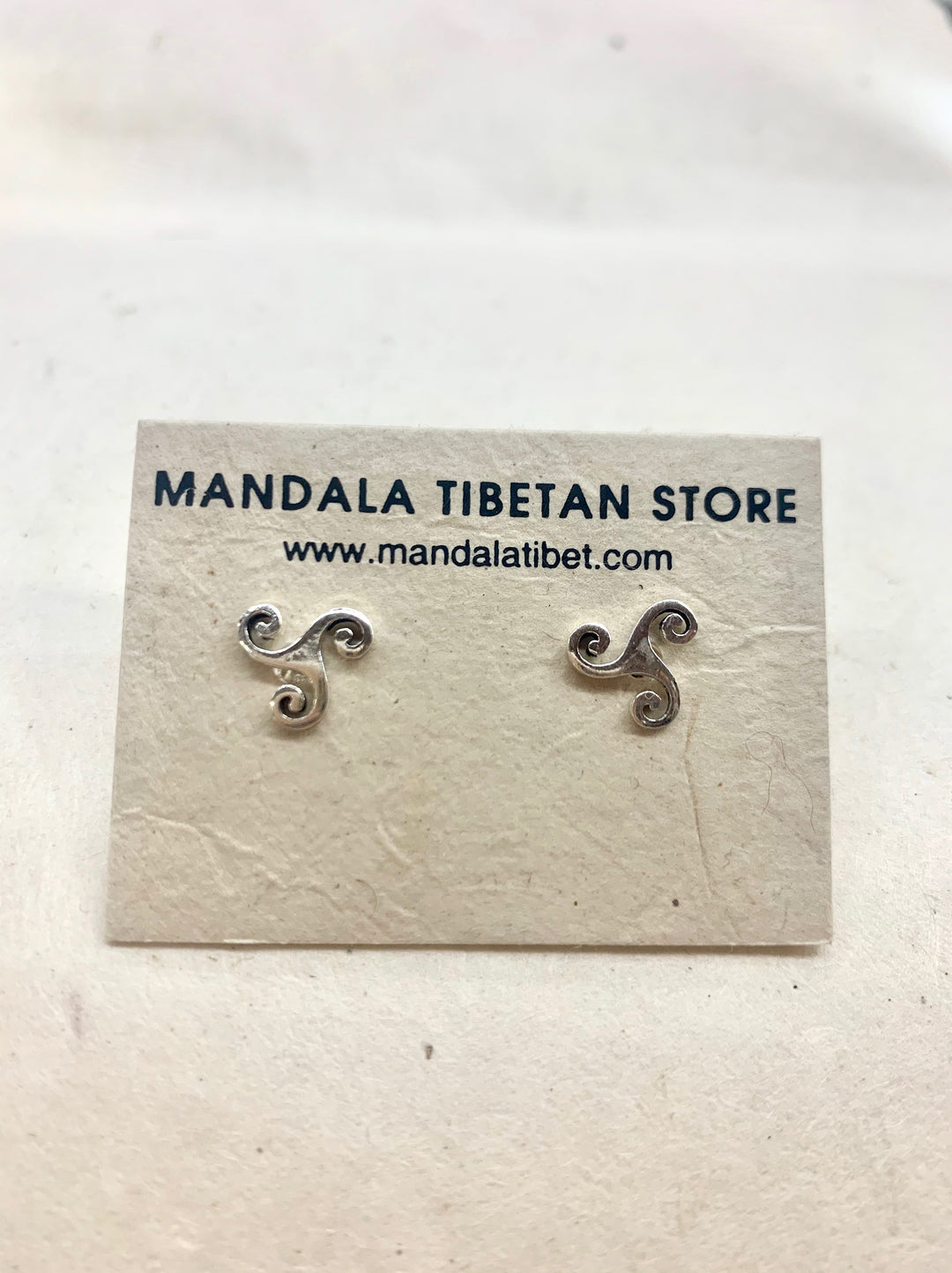 Triskelion Sterling Silver Studs
