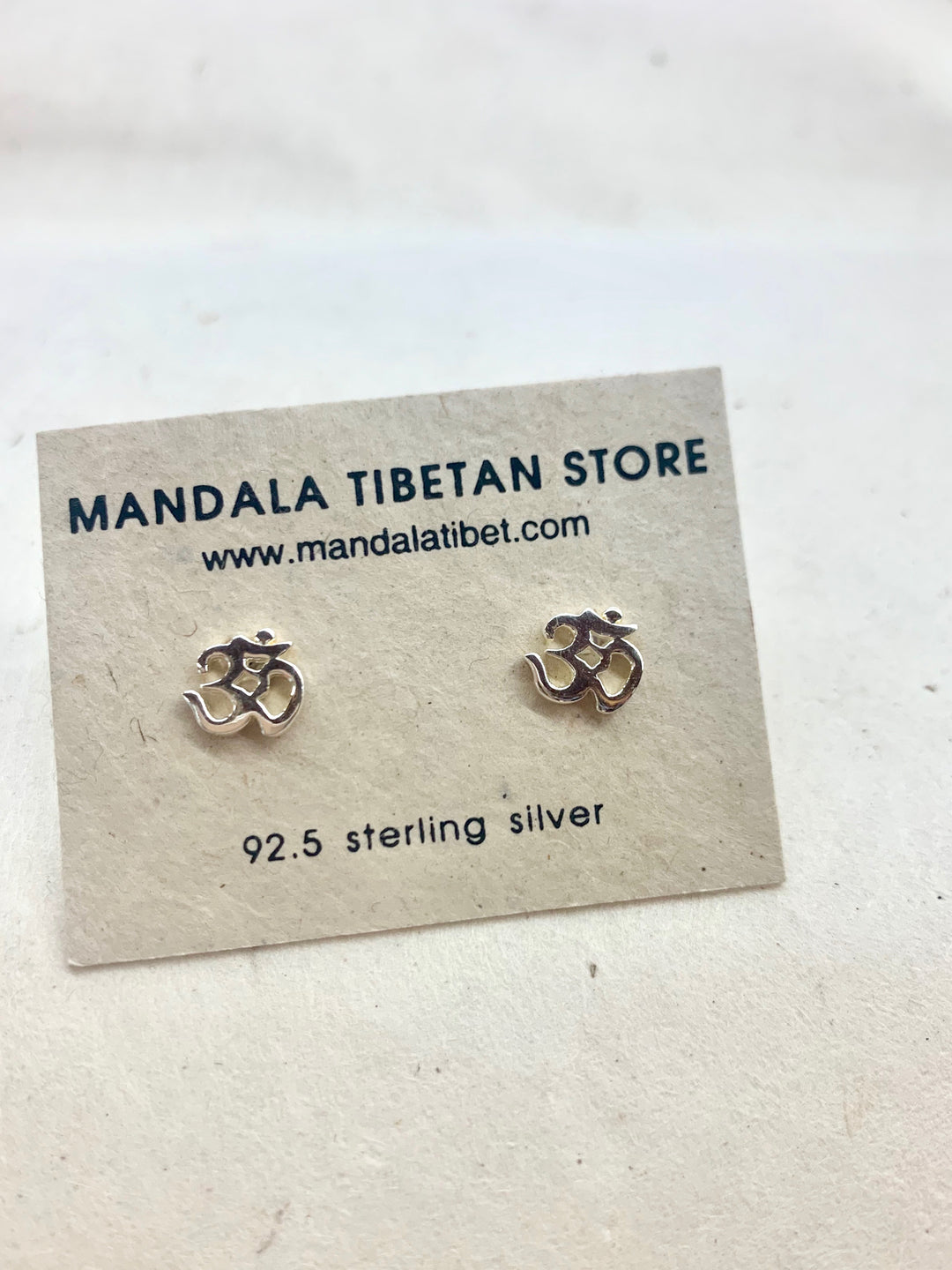 Om Sterling Silver Stud