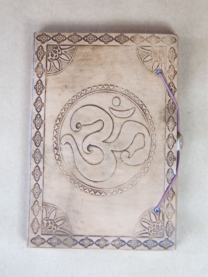 Book - Small Antique Finished Rice Paper Leather Journal