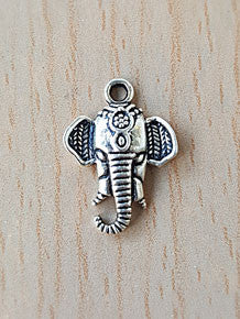 Charm - White Metal Elephant Charm