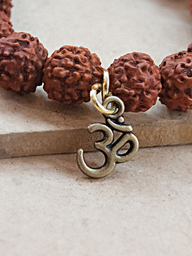Charmed Mala - Rudraksha Mala Bracelet With Om Charm