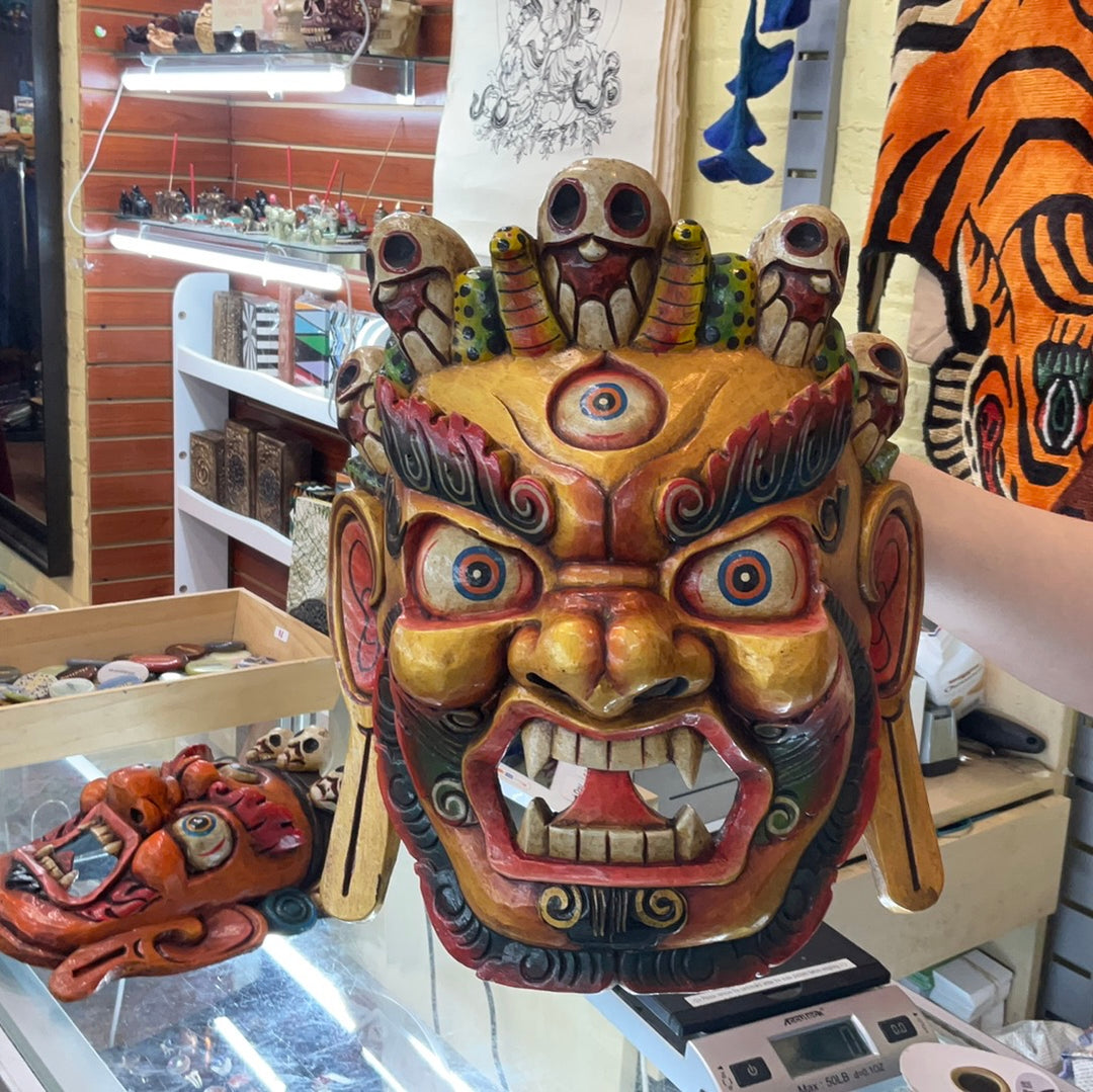 12.5 inch Large Mahakala Mask Wall Hanging