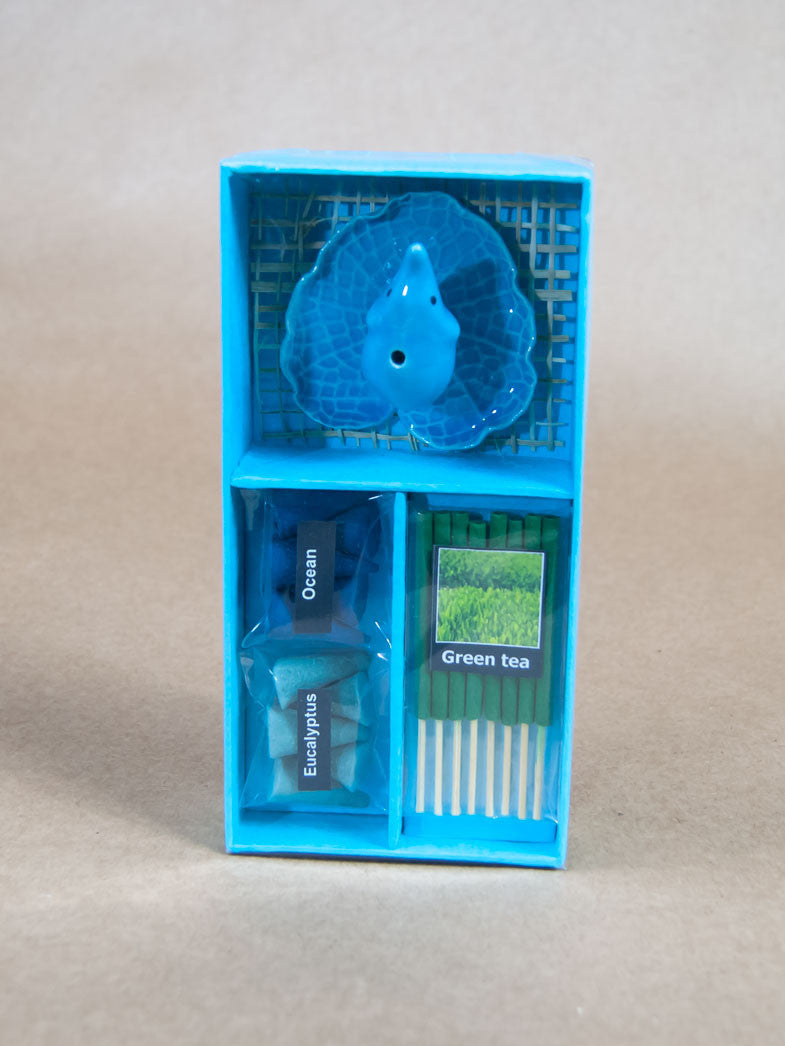 Incense Set - Elephant Incense Set With Ocean, Eucalyptus And Green Tea