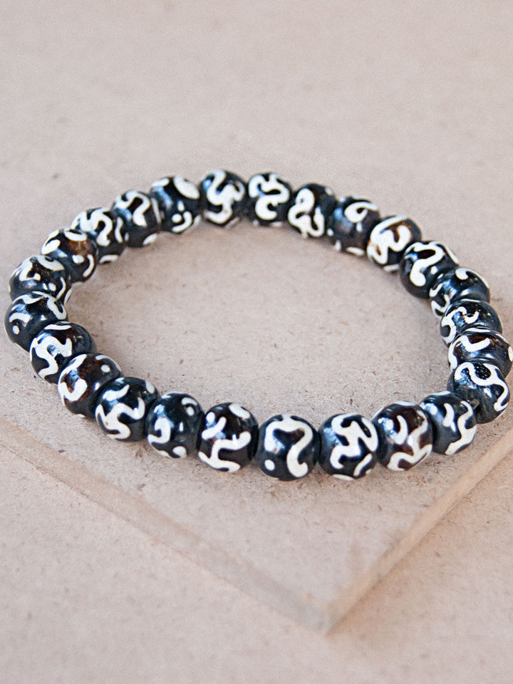Mala Bracelet - Black Om Mala Bracelet