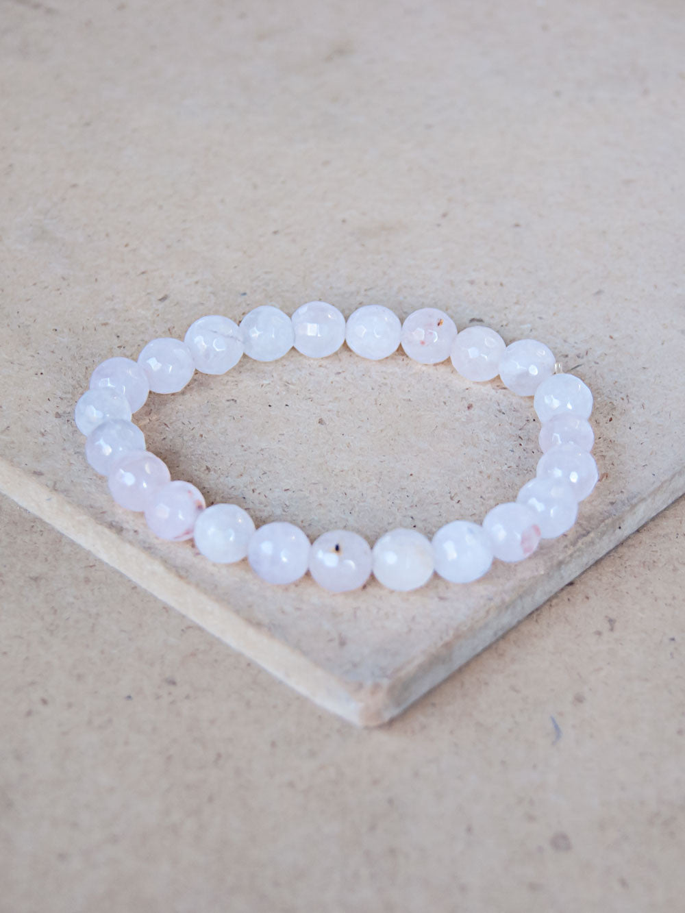 Mala Bracelet - Diamond Cut Rose Quartz Mala Bracelet