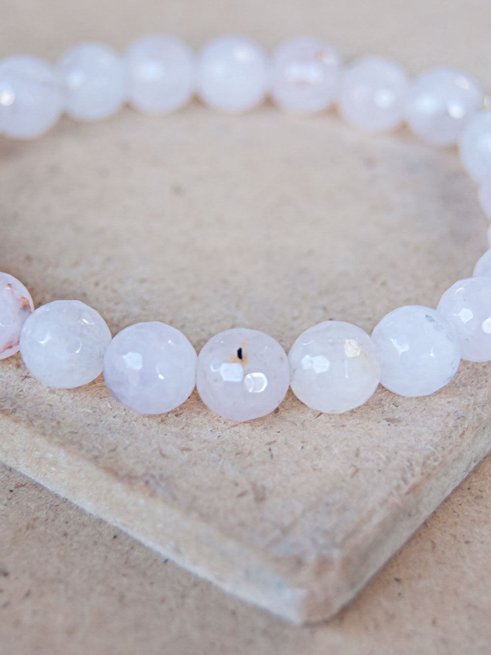 Mala Bracelet - Diamond Cut Rose Quartz Mala Bracelet