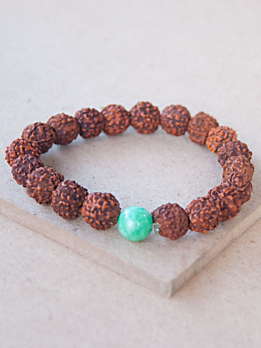 Mala Bracelet - Rudraksha Jade Mala Bracelet