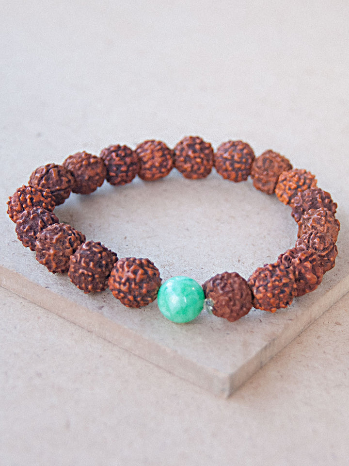 Mala Bracelet - Rudraksha Jade Mala Bracelet