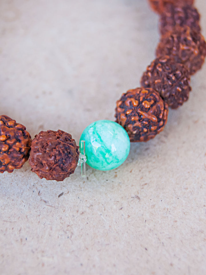 Mala Bracelet - Rudraksha Jade Mala Bracelet