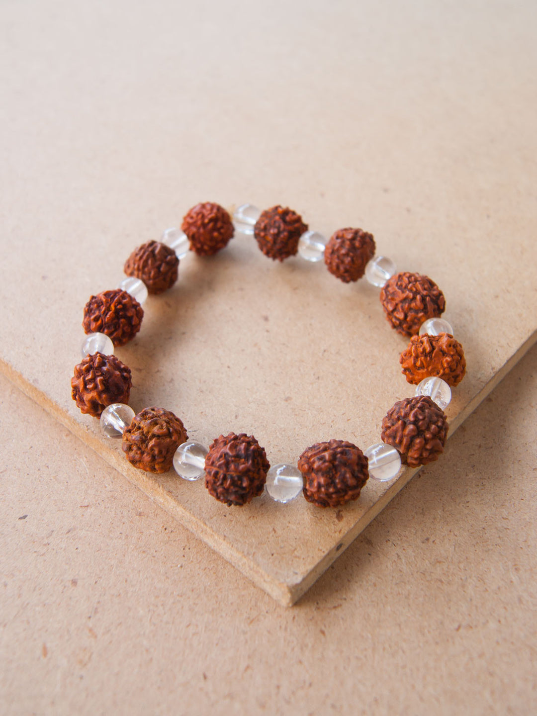 Mala Bracelet - Rudraksha Seed With Crystal Mala Bracelet