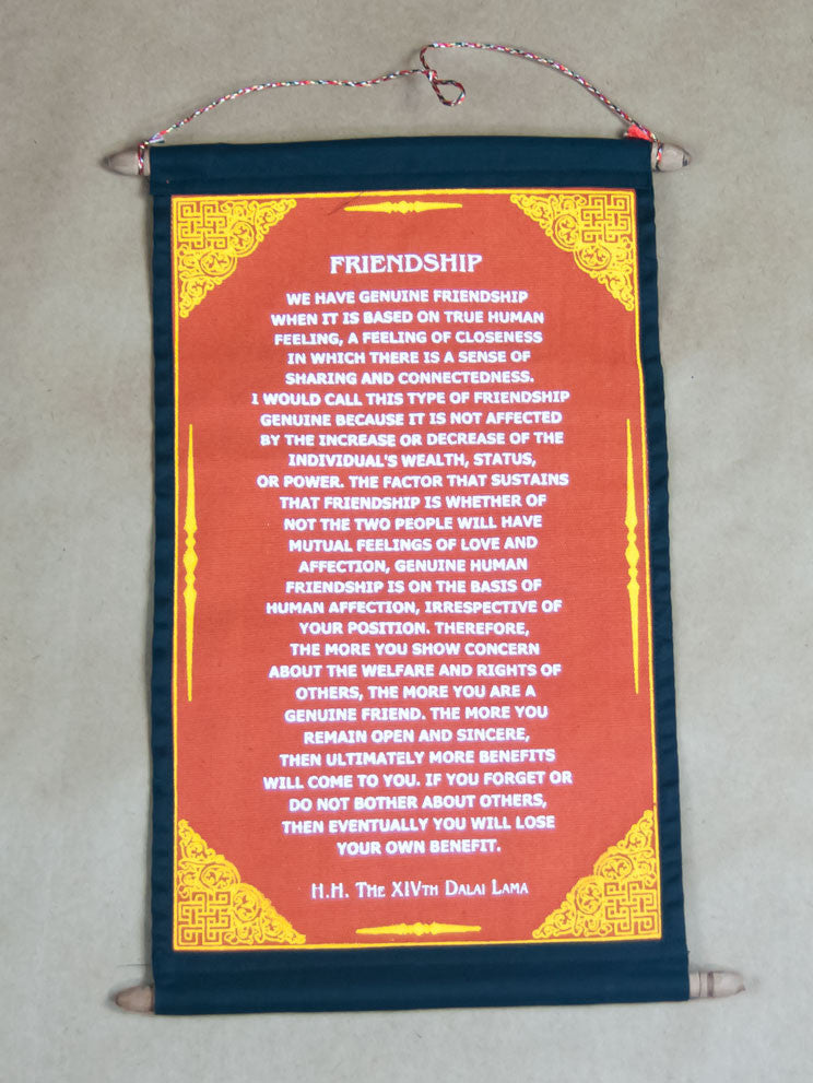 Scroll - Friendship H.H Dalai Lama Quote Scroll