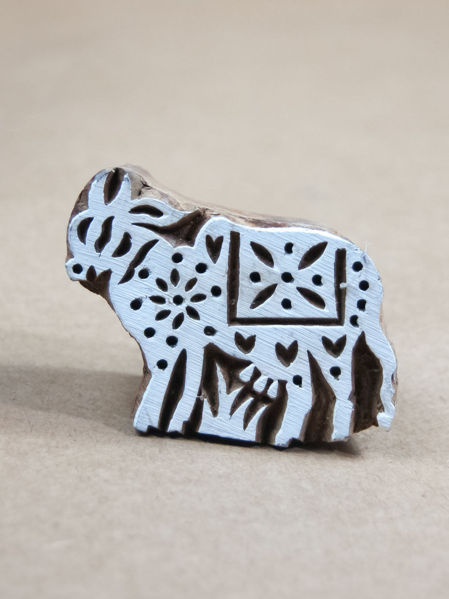Stamp - Wooden Cow Block Print Stamp