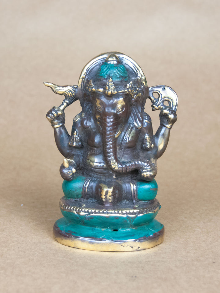 Statues - Antique Finished Brass Ganesha Statue