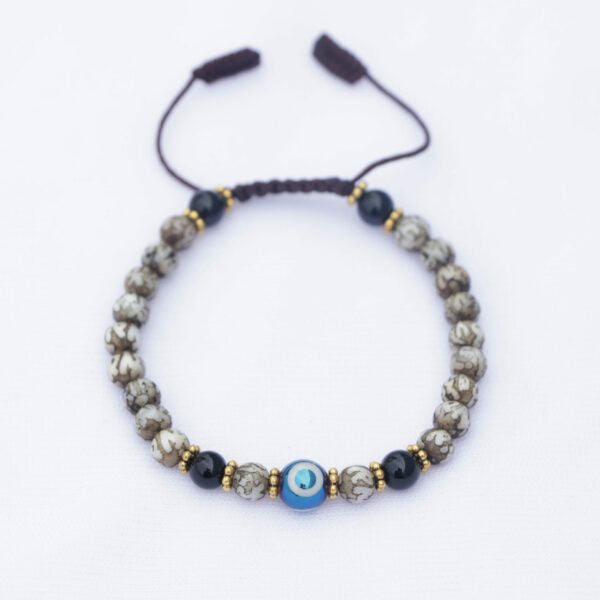 6mm Evil Eye Mantra Carved Conch Shell Beads Wrist Mala