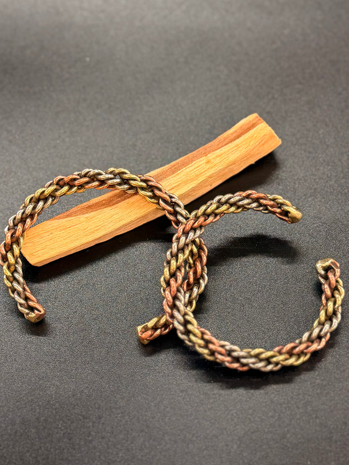 Wrapped Three Metal Copper Healing Bracelet