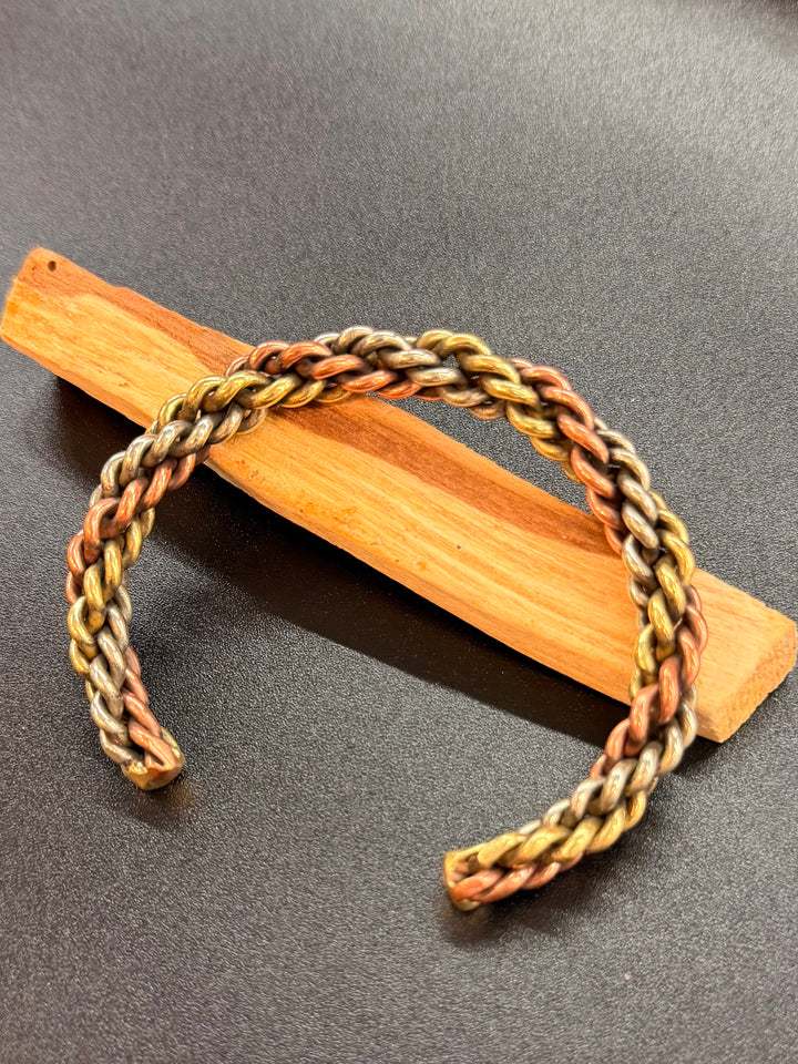 Wrapped Three Metal Copper Healing Bracelet