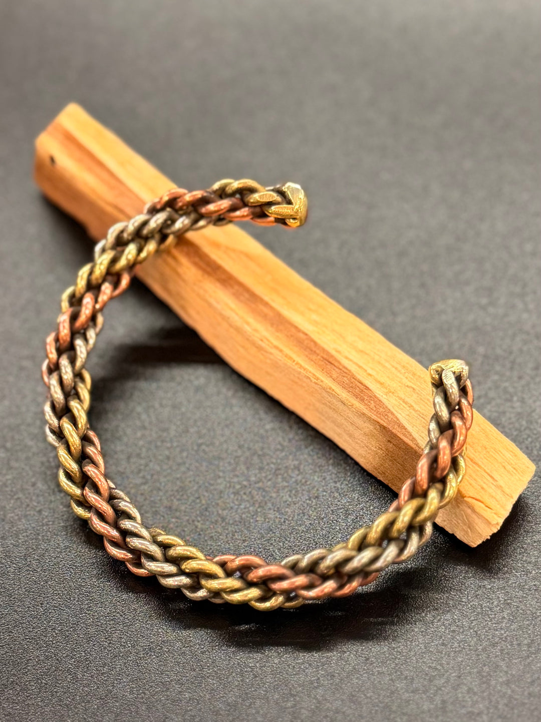 Wrapped Three Metal Copper Healing Bracelet