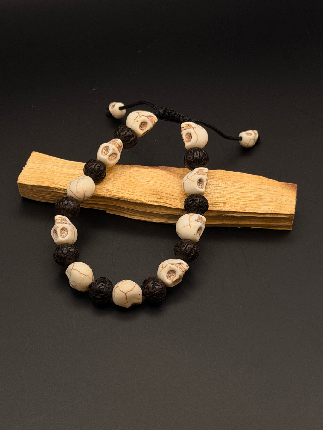 Calming Howlite Skull Wrist Mala