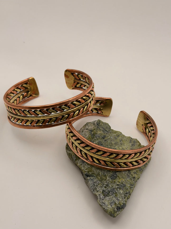 Thick Three Metal Copper Healing Bracelet