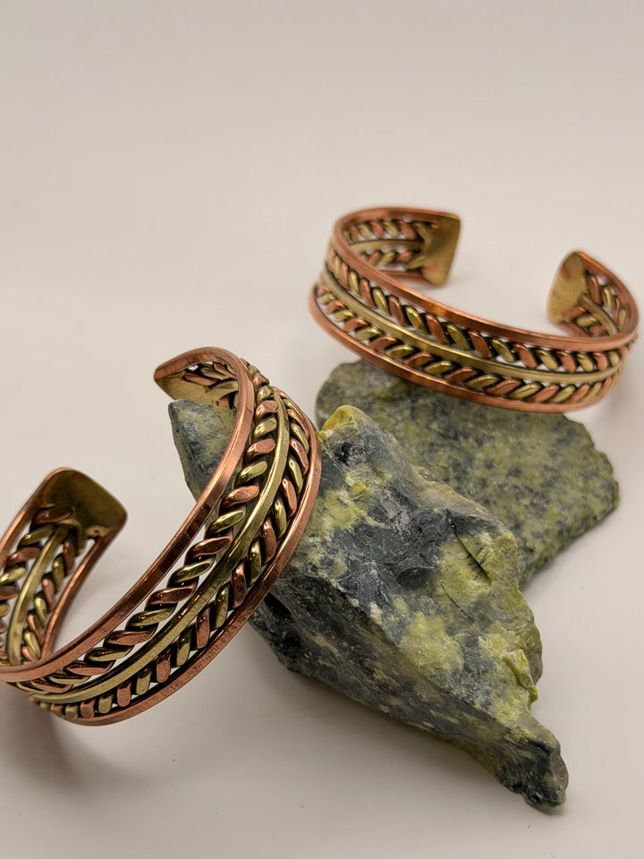 Thick Three Metal Copper Healing Bracelet
