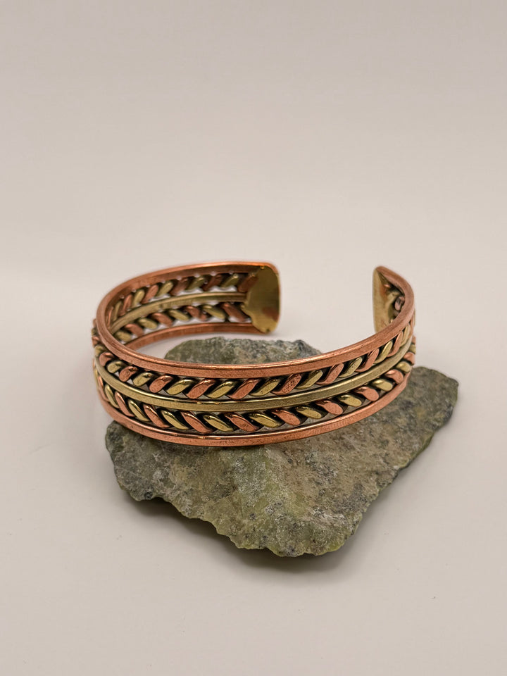 Thick Three Metal Copper Healing Bracelet