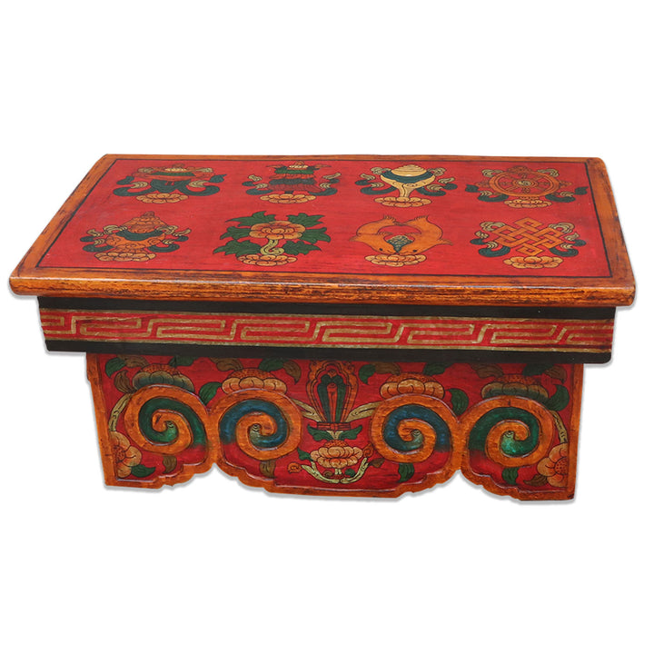Eight Auspicious Symbol Wooden Tibetan Table