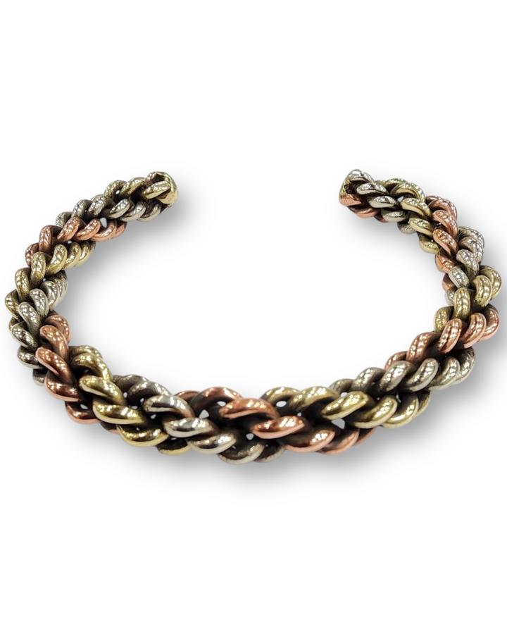 Wrapped Three Metal Copper Healing Bracelet