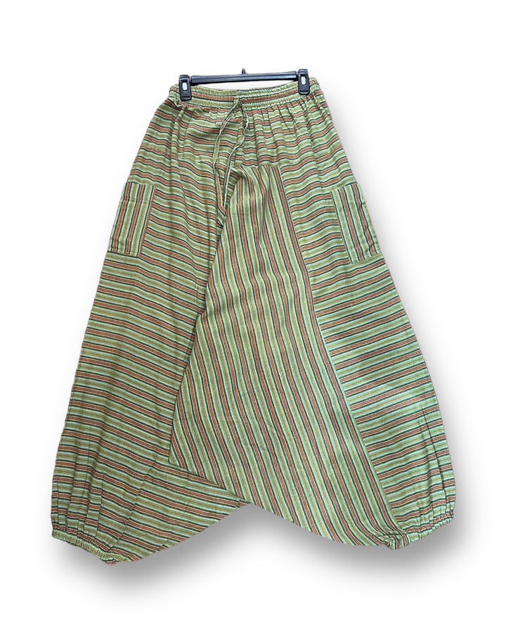 Solid Striped Harem Pants