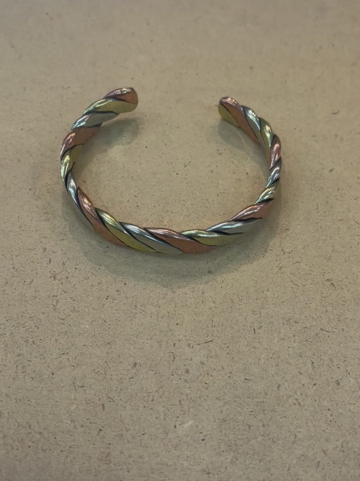 Mixed 3 Metal Copper Healing Bracelet