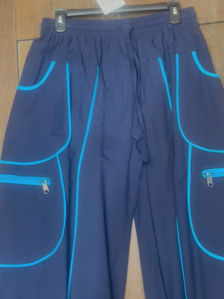 Minimalist Boho Joggers – Relaxed Fit Harem Pants with Zipper Side Pockets