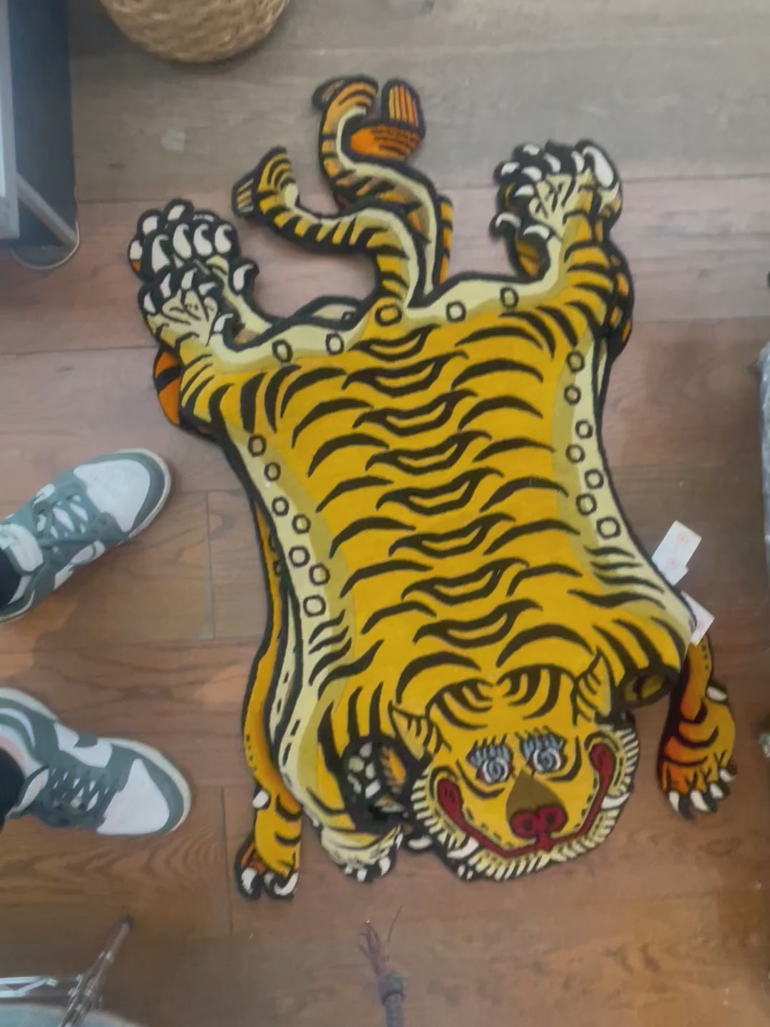 Orange Tibetan tiger rug (2x3 ft)