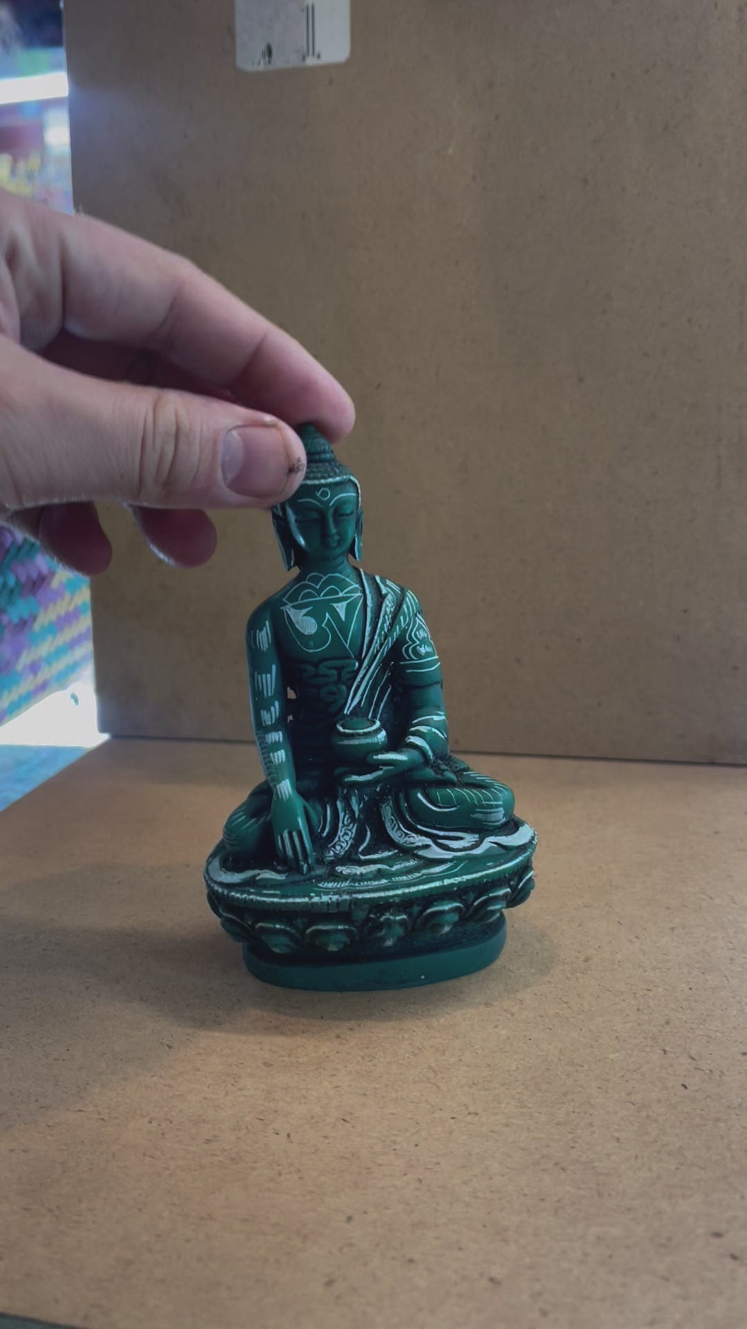 Green resin 4.5 inches Buddha Statue