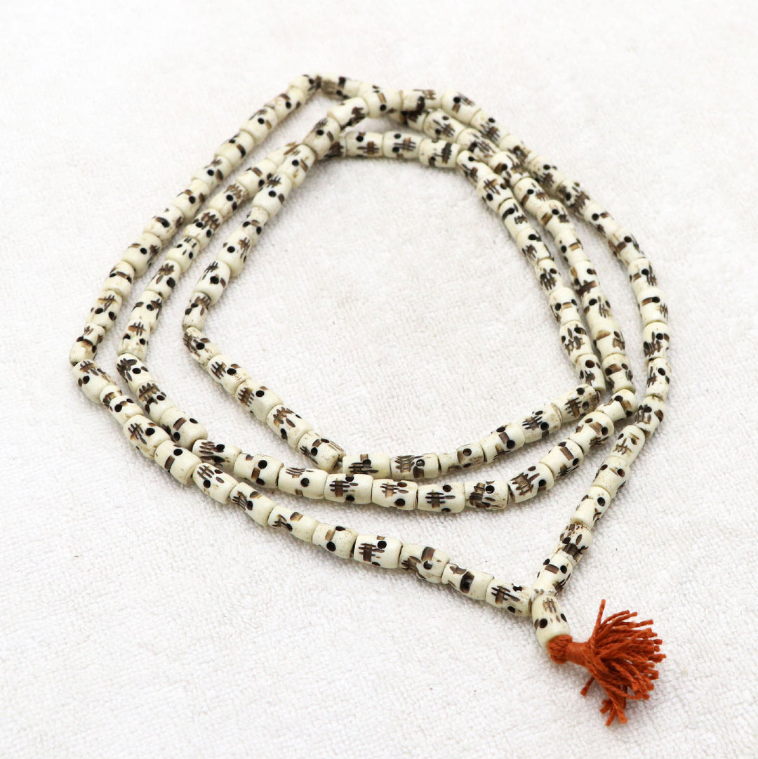 White Skull Bone Mala bead