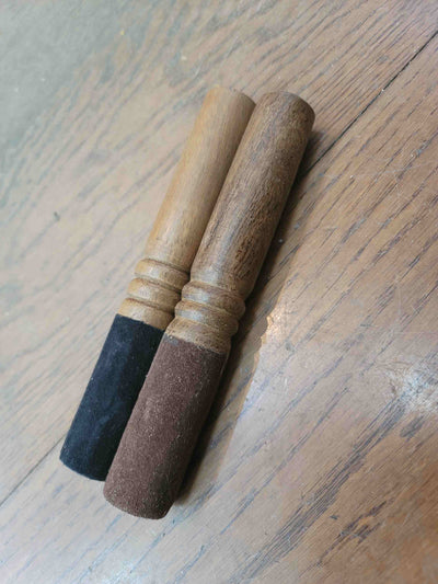 Brown/ Black suede Singing Bowl Stick