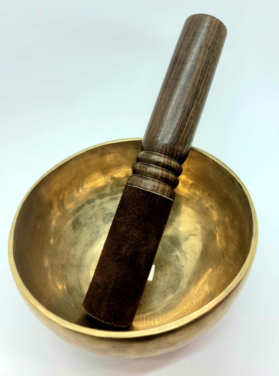 Brown/ Black suede Singing Bowl Stick