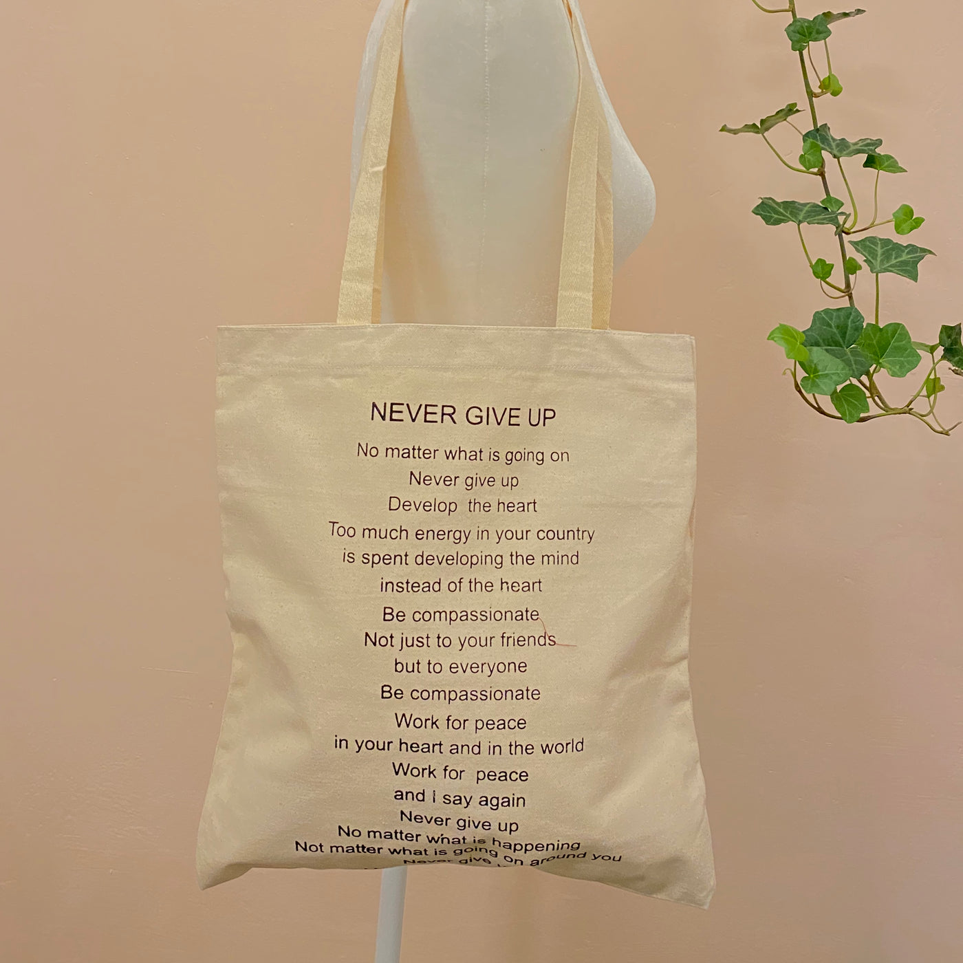 Dalai Lama Affirmation Canvas Reusable Shopping Tote