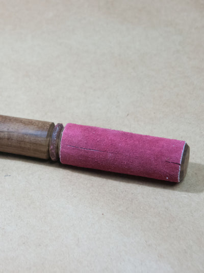 Red suede singing bowl stick