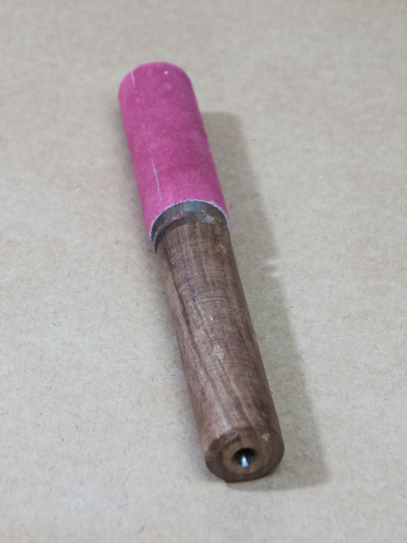 Red suede singing bowl stick