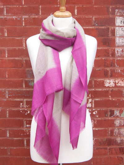 Pink Thin Square Wool Scarf