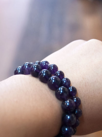 Purple Amethyst Bead Bracelet