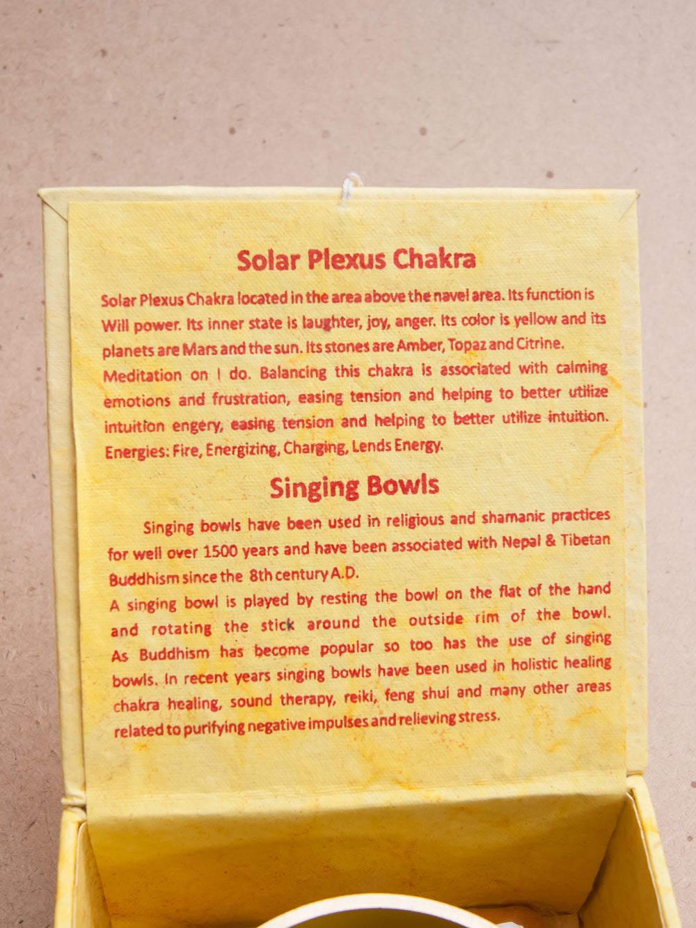 Solar Plexus Chakra Singing Bowl Giftbox