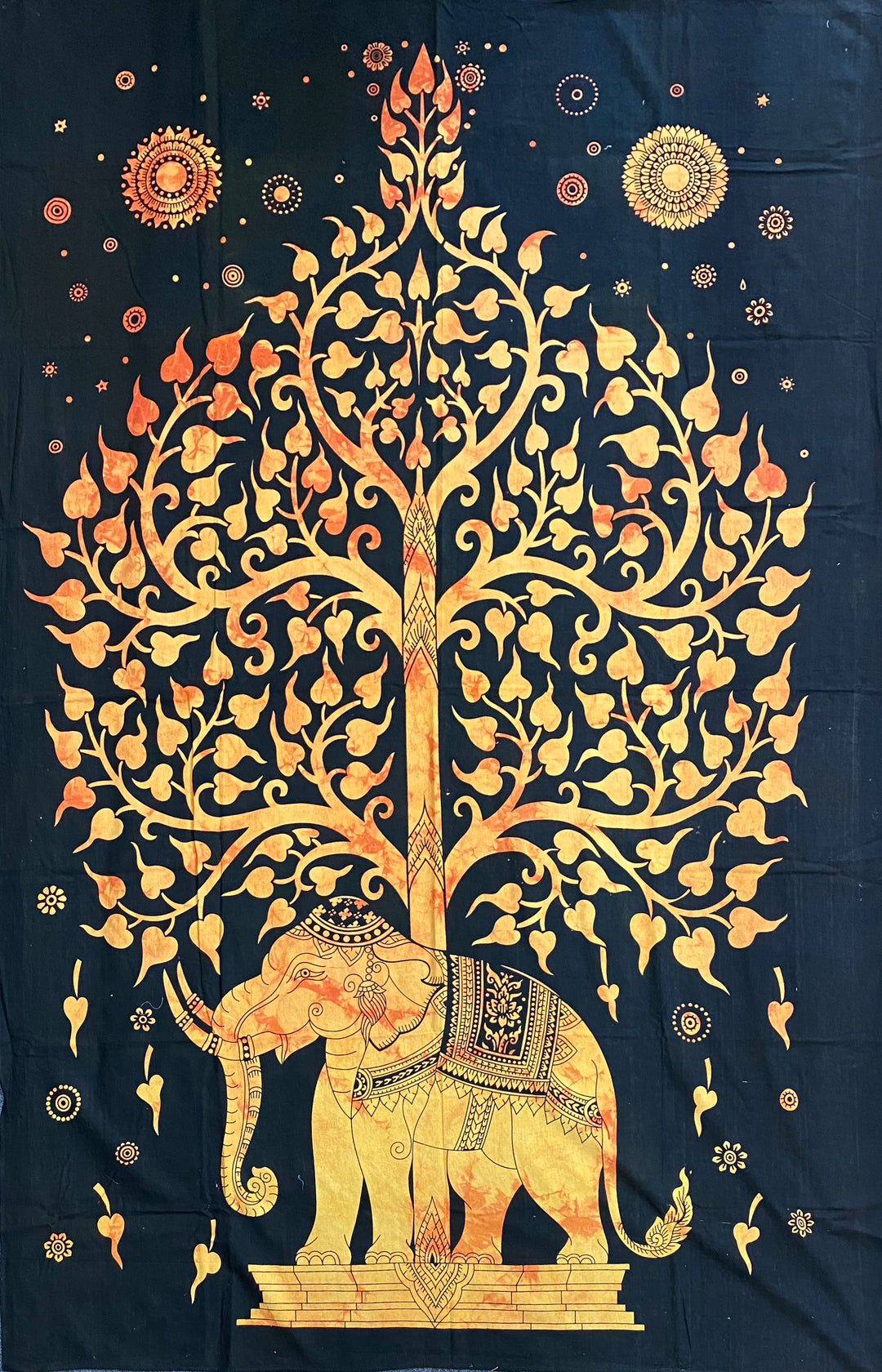 Elephant and Tree of Life Cotton Tapestry ( Twin / Single )